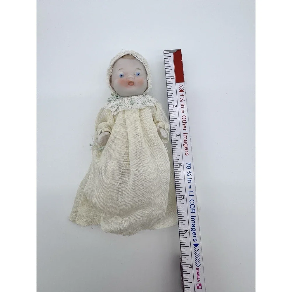 Vintage Porcelain Bisque Newborn Baby Doll in an‎ Original Shackman Japan